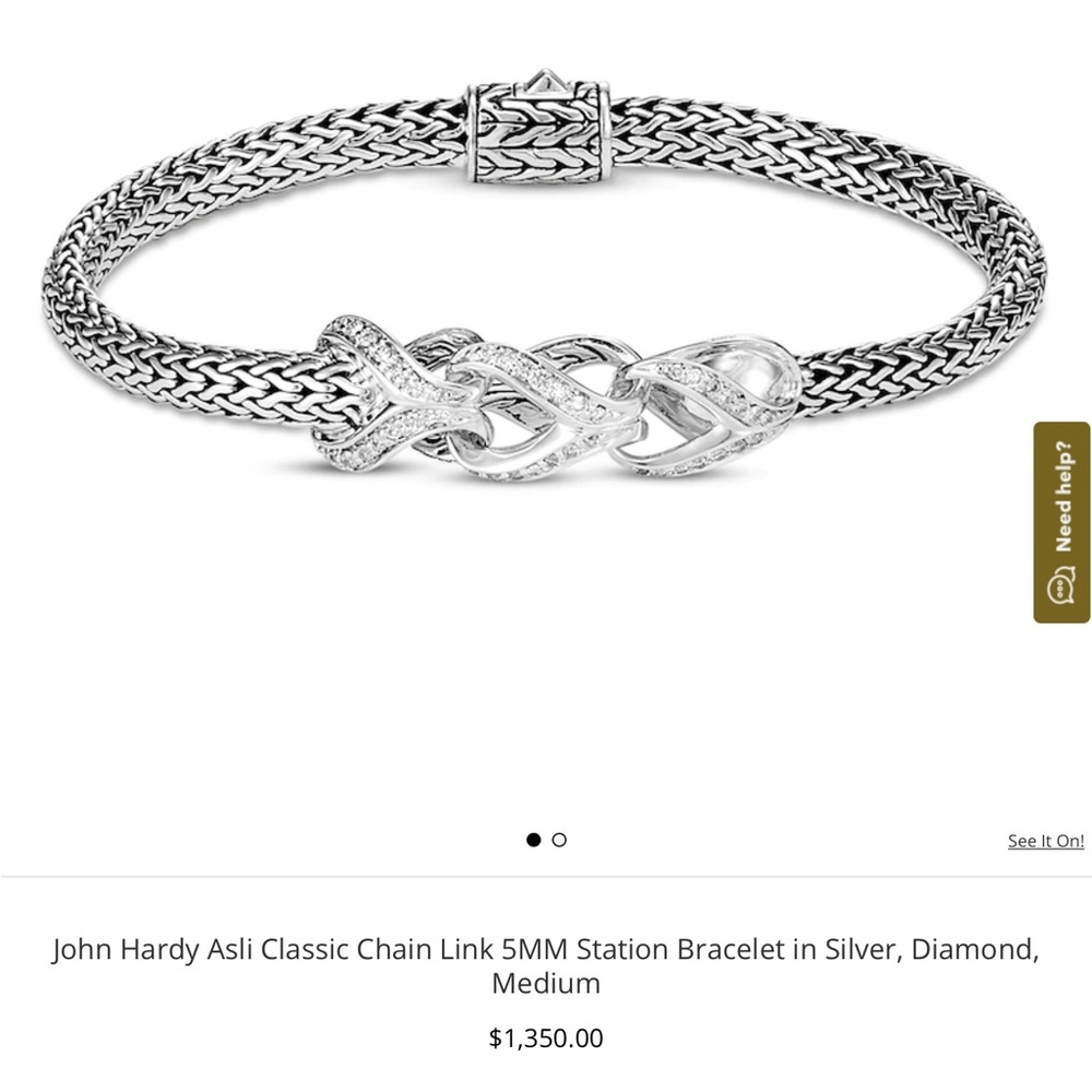 John Hardy Classic Chain Asli Bracelet with Pave diamonds